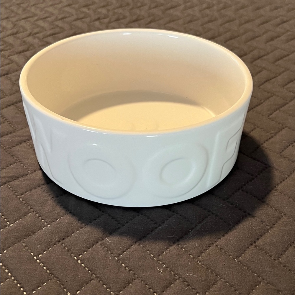 White Ceramic Dog Bowl